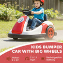 Qaba Red 6V Electric Bumper Car for Kids with Large Wheels