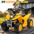 CAT 6V Yellow Toddler Electric ATV Quad with Foot Pedal Control