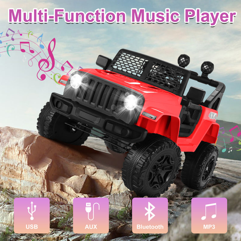 Electric Kids Ride-On Jeep Car with 12V/24V Power Wheels, Music, and Remote Control