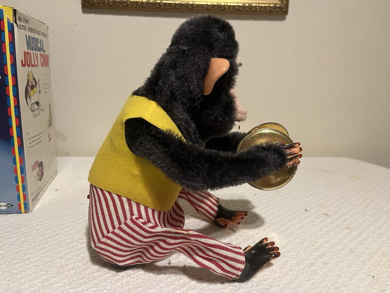 Vintage Working Musical Clapping Cymbal Monkey Toy with Original Box