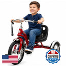 Classic Chrome Tricycle for Kids 2-4 with Adjustable Seat and Steel Frame