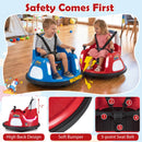 Red Battery-Powered 12V Kids Bumper Car with 360° Spin & Remote Control for Ages 1.5-6