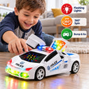 Interactive Police Car Toy with Lights, Music, and 360-Degree Gull Wing Doors for Kids