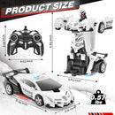 2.4G Remote Control Transforming Police Car Toy, Rechargeable RC Vehicle