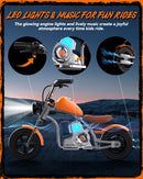 UL Approved Electric Mini Chopper Motorcycle for Kids 5-8 Years, 160W, 3 Speed