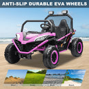 24V Kids 2-Seater Off-Road Ride-On UTV Car with 400W Motor, EVA Wheels, and Remote Control - Purple