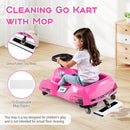 Electric Pink Go Kart Toy Car with Remote Control and Cleaning Fun