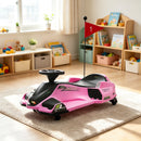 12V Pink Electric Drift Go Kart for Kids with Music Lights and Gentle Start