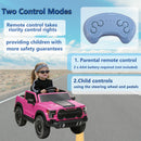 Pink 12V Remote Control Ride-On Car for Kids Ages 3-6 with 4-Wheel Shock Absorption