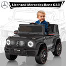 12V Black Ride-On Car for Kids with Remote Control, LED Lights, Music, and Soft Start