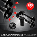 Dual Black 12V 150DB Air Horn System with 120 PSI Compressor for Trucks