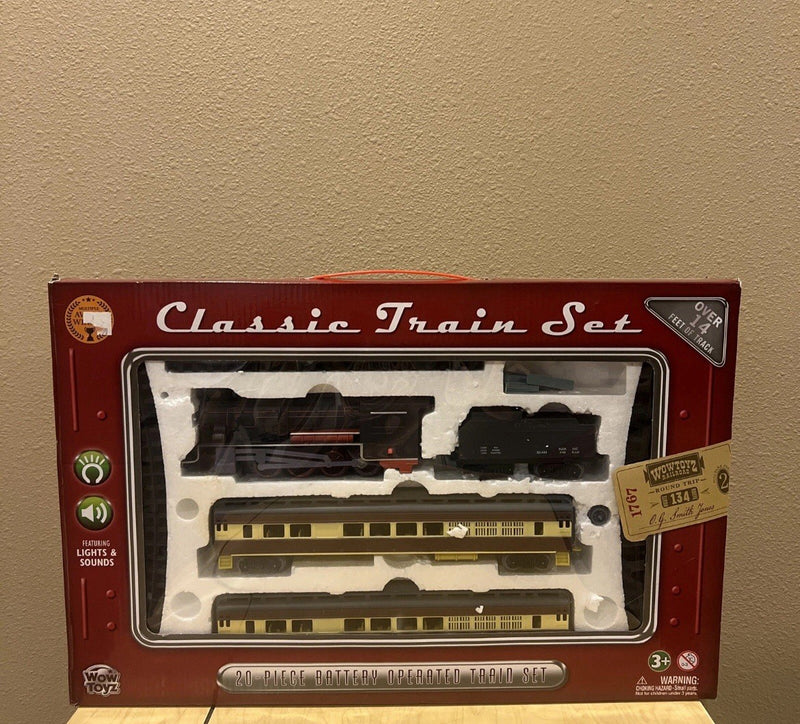 20-Piece Classic Battery-Operated Aero Passenger Train Set with Lights and Sounds