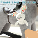 Gray Plush Rocking Horse Ride-On Toy with Realistic Neigh Sound
