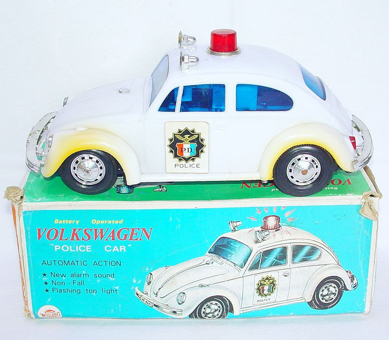1:15 Scale VW Volkswagen Beetle Police Car Battery Operated Model - Rare Collectible