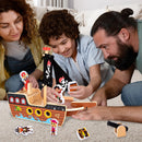 ArtCreativity 16-Inch Wooden Pirate Ship Playset for Kids Aged 3-5, Complete with Crew