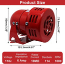 Red Electric Motor Siren 114Db AC 110V Industrial Alarm
