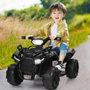 6V Black Electric ATV Quad Ride-On Car Toy for Kids with LED Lights and MP3