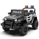 12V Electric Police Ride-On Car for Kids with Parental Remote, Bluetooth, and USB Music