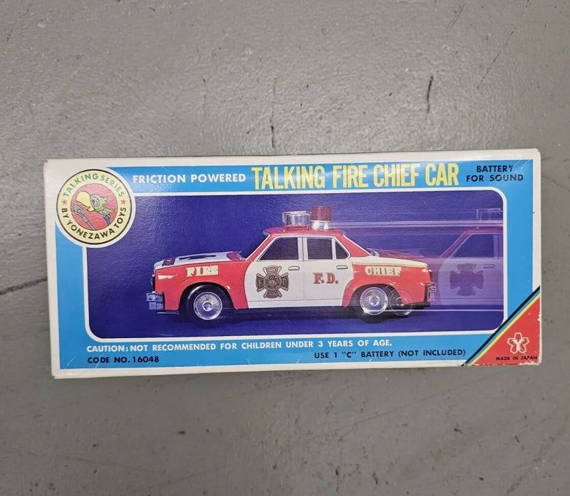 Vintage Talking Fire Chief Car with Original Box Complete and Working Condition