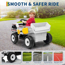 Kids' Remote Control 12V Dump Truck with Dump Bed, Shovel, and Music