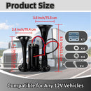 600dB Dual-Tone Electric Train Horn for Trucks - 12V Metal Car Horn