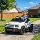 Licensed 12V White Land Rover Ride-On Car with Suspension and Remote Control