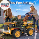 Electric Yellow Ride-On Dump Truck with Remote Control and Dump Bed