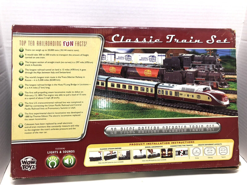 20-Piece Battery Operated Classic Train Set with Lights and Sounds