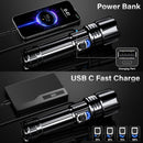 AKNEAR 99000 Lumens Rechargeable LED Flashlight Set with USB-C Zoom Function