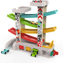 Toddler-Friendly Race Track Toy Set with 3-Car Garage for Ages 18 Months and Up