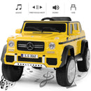 JOYLDIAS Yellow 12V Electric Truck Toy for Kids with LED Lights, Music, and Remote Control