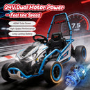 Electric Drift Go Kart for Kids 24V, 5-7.5 MPH, Music & 5-Point Safety Belt