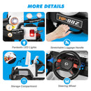 White 12V Kids Ride-On Truck with 3 Speeds, Remote Control, MP3, LED Lights, USB, and Cover