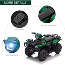 Green 12V Battery-Powered ATV for Kids Ages 3-5