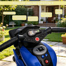 Boys Electric Battery-Powered Blue Motorcycle Trike Toy