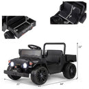 12V Toyota Licensed Black Electric Ride-On Truck with Dump Bed and Sound System
