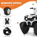 12V Electric Kids ATV Quad Ride-On Car with LED Lights and Music - White