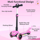 Kids Electric Scooter with Adjustable Heights and Safe 5MPH Speed for Ages 3-12