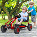 Babyjoy Red Kids Pedal Go Kart with Adjustable Seat and Handbrake