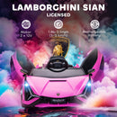 12V Pink Lamborghini SIAN Electric Ride-On Car for Children