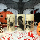 Battery-Operated Skull Flameless Halloween Candle with 6-Hour Timer