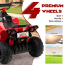 Kids Electric Ride-on ATV with Bright Headlights and Music - Red 12V