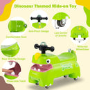 Dinosaur-Themed Ride-On Car for Kids with Under-Seat Storage and 4 Smooth-Glide Casters