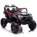 Black 24V 400W Kids UTV Ride-On Car with Parental Remote and Four-Wheel Suspension LED