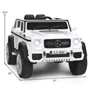 12V Mercedes-Benz Ride-On Car for Kids with Trunk - White
