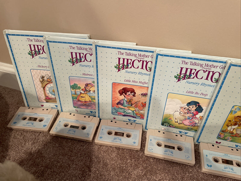 Worlds of Wonder Talking Mother Goose and Hector Set with 14 Cassettes, Books, and Clothing
