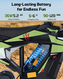 Electric Off-Road Dirt Bike for Children 5-10 Years Old, Green