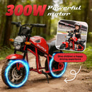 Children's Electric Motorcycle with 24V 300W Power and 14" Wide Tires, Speed Up to 11.18 MPH