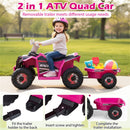 6V Electric ATV Ride-On with Detachable Trailer for Kids 3 Years and Up