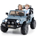 Grey 2-Passenger Electric Ride-On Truck with 12V Power for Kids